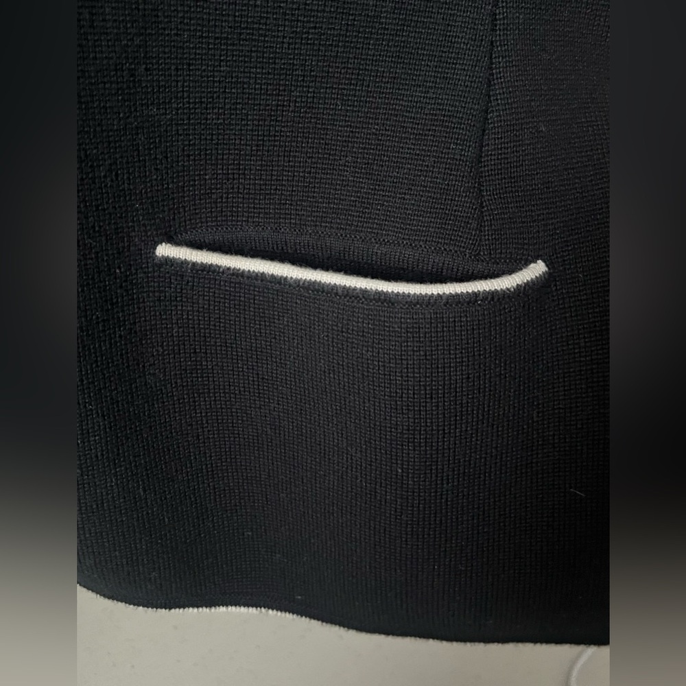 Ralph Lauren - 100% Cotton Sweater Knit Blazer Jacket - Black (Size: XL) - Picture 5 of 11